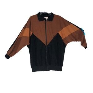 Romans Woman Lightweight Colorblock Jacket w/Butterfly Arms Cuffed Wrist sz L